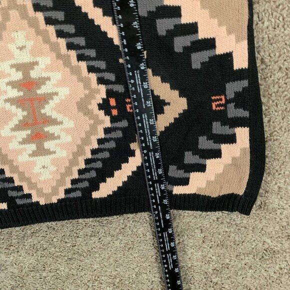 Vintage Crismina Sweater Women's Size 1X Aztec Pattern Black Shoulder Pads - Picture 6 of 8